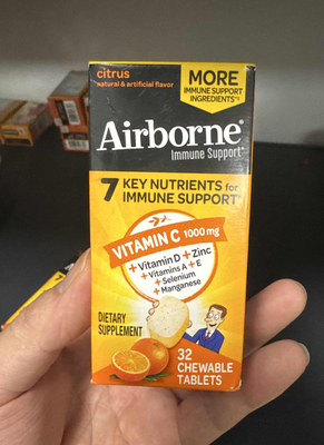 进口Airborne泡腾片复合vc片维生素c成人维他命多重营养无糖饮品
