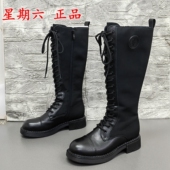 撤柜处理冬季 3738码 星期六正品 厚底牛皮高筒骑士靴百搭弹力女长靴
