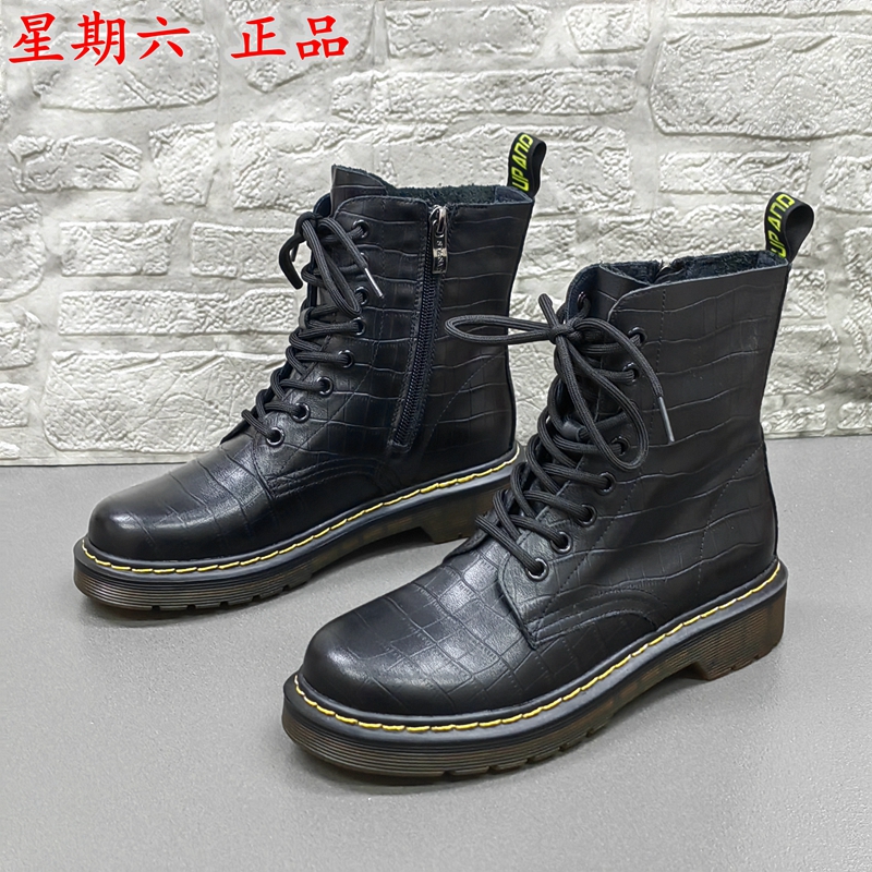 星期六马丁靴加绒橡胶