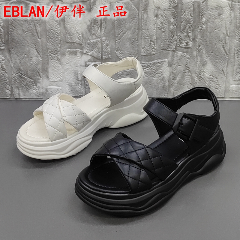 EBLAN/伊伴正品撤柜处理夏季新款时尚厚底增高休闲百搭运动女凉鞋-封面