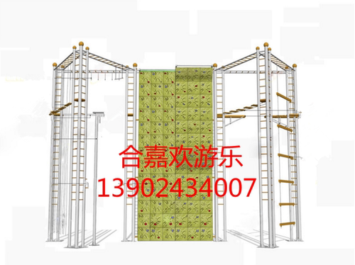 高空拓展训练器材高空荡桥大型攀岩墙户外拓展设备高空拓展多面体