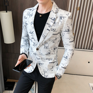 306B-2-X028-P75 2025秋季时尚字母印花小西装西服外套图片