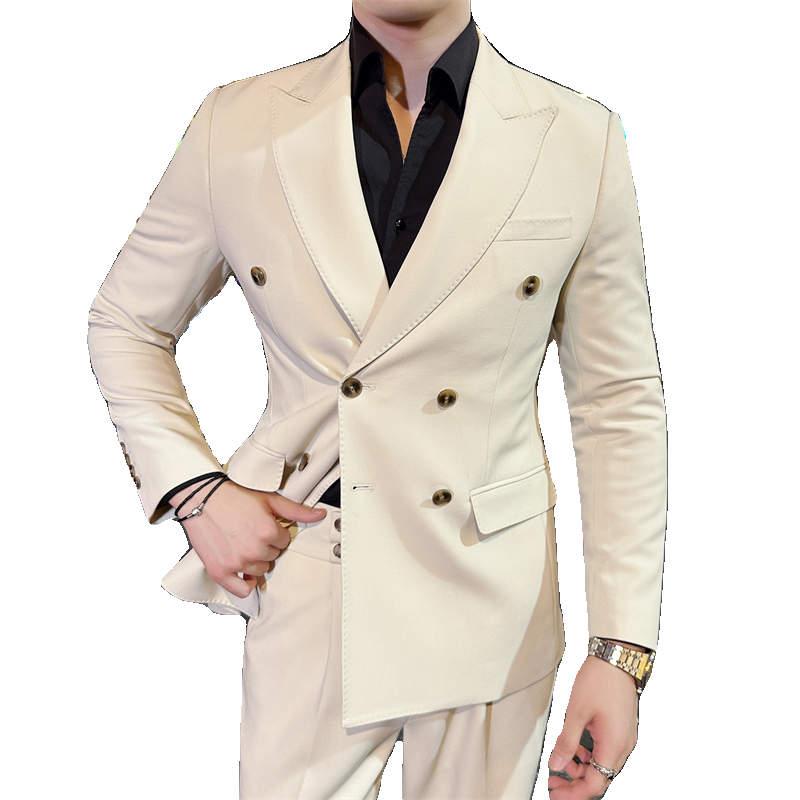 主推款306B-2-T7722-P2452024英伦绅士西服两件套装双排扣西装,男装西服套装,星座507A（原星座306B-2）