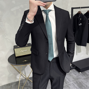 507A-T686-P230 2025秋冬时尚男士西服西裤双扣两件套装礼服图片