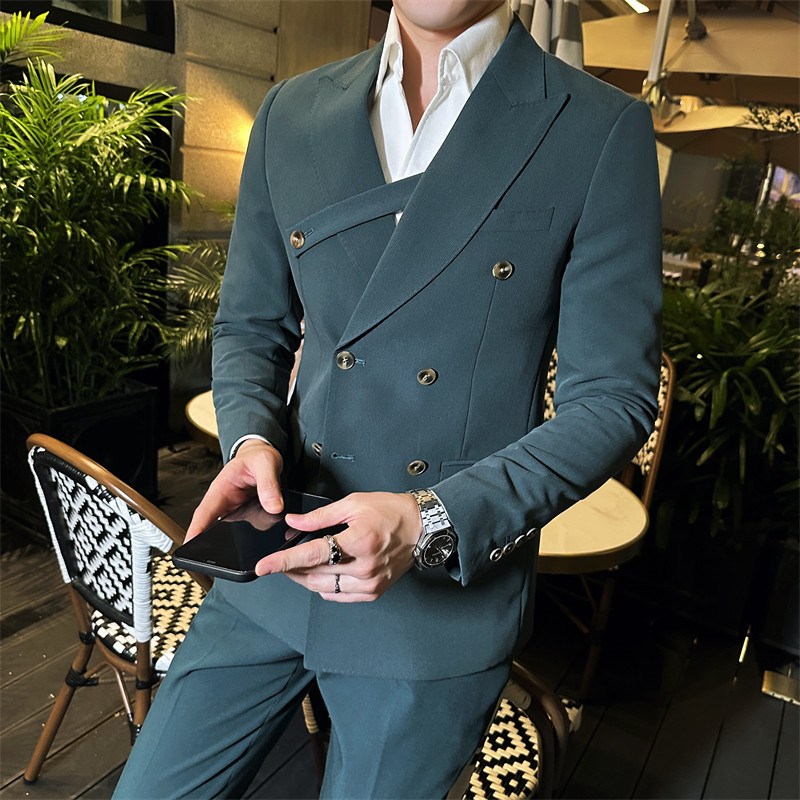 主推款306B-2-T7722-P2452024英伦绅士西服两件套装双排扣西装,男装西服套装,星座507A（原星座306B-2）