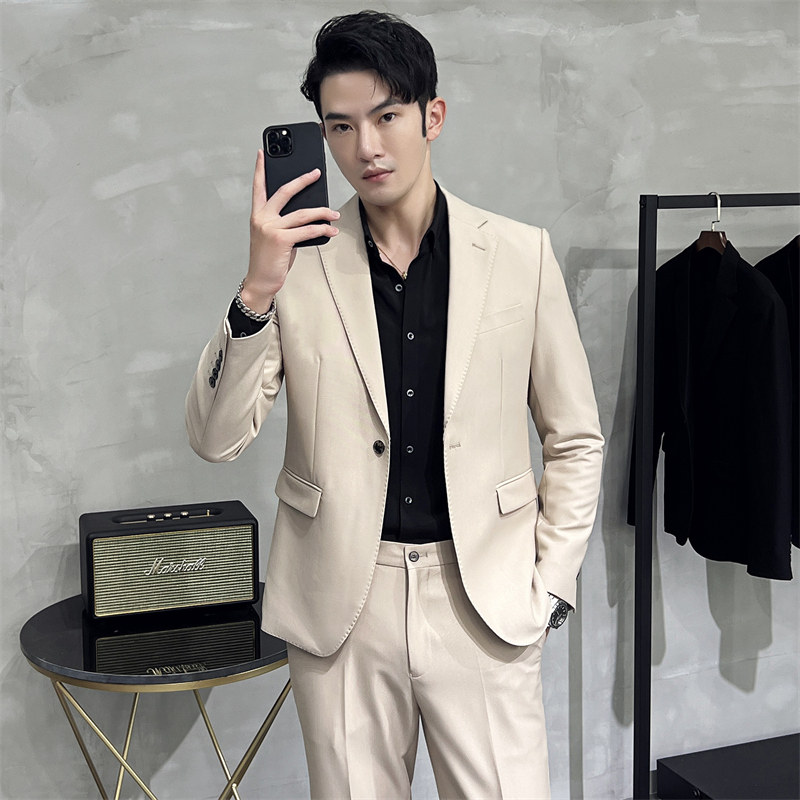 507A-T639-P225 2025春季时尚男士单扣西服西裤两件套装图片