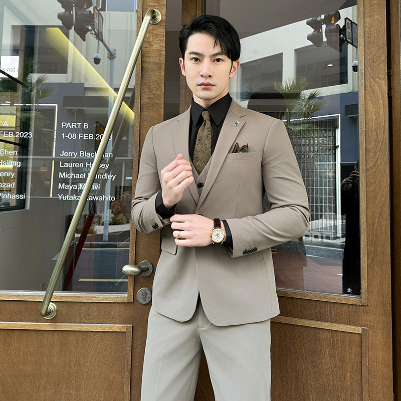 306B-2-SJT3510-P2802024秋装时尚英伦纯色西服三件套装小西装,男装西服,星座507A（原星座306B-2）