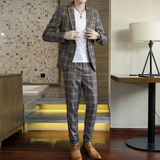 306B-2-T807-P1252025秋装时尚格纹青年休闲百搭西服西裤两件套，男装西服，星座507A（原星座306B-2）