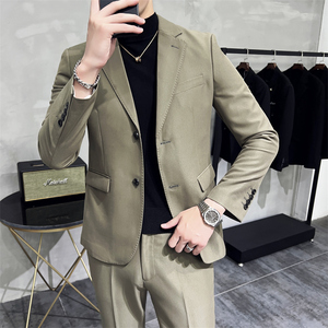 507A-T686-P230 2025秋冬时尚男士西服西裤双扣两件套装礼服图片