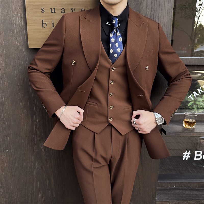 306B-2-SJT7722-P3052025秋冬英伦时尚男士西服三件套装结婚礼服,男装西服,星座507A（原星座306B-2）