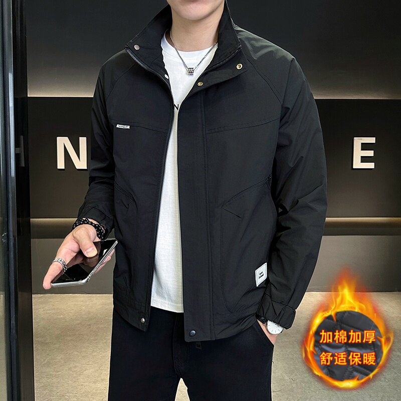 507A-JK407R-P95秋冬新品加棉加厚时尚男士外套休闲夹克衫,男装夹克,星座507A（原星座306B-2）
