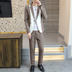 306B-2-T111-P125 2025秋冬男士西服西裤两件套装礼服正装图片