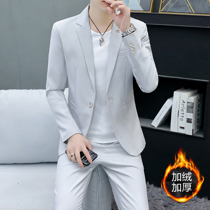 306B-2-T525-P1402025秋冬男士加绒加厚西服西裤两件套装,男装西服,星座507A（原星座306B-2）