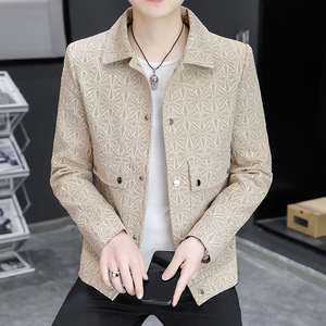507A-K220-P90 2025春季时尚男士碎花夹克外套青年百搭图片