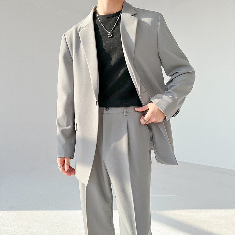 507A-T3250-P230 2025春装时尚男士轻熟风西服西裤两件套图片