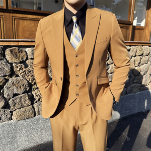 306B-2-SJT7768-P295 2025秋冬男士单扣西服三件套装图片