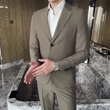 306B-2-T686-P2302025秋冬男意式双扣正装西服两件套装西装礼服，男装西服套装，星座507A（原星座306B-2）