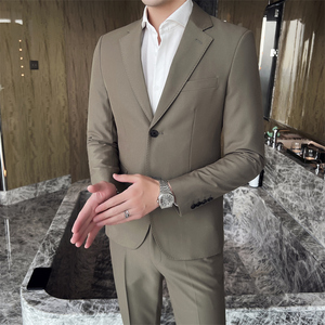 306B-2-T686-P230 2025秋冬男意式双扣正装西服两件套装西装礼服图片