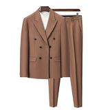 306B-2-T687-P2302025秋装时尚青年双排扣西服两件套装礼服，男装西服，星座507A（原星座306B-2）