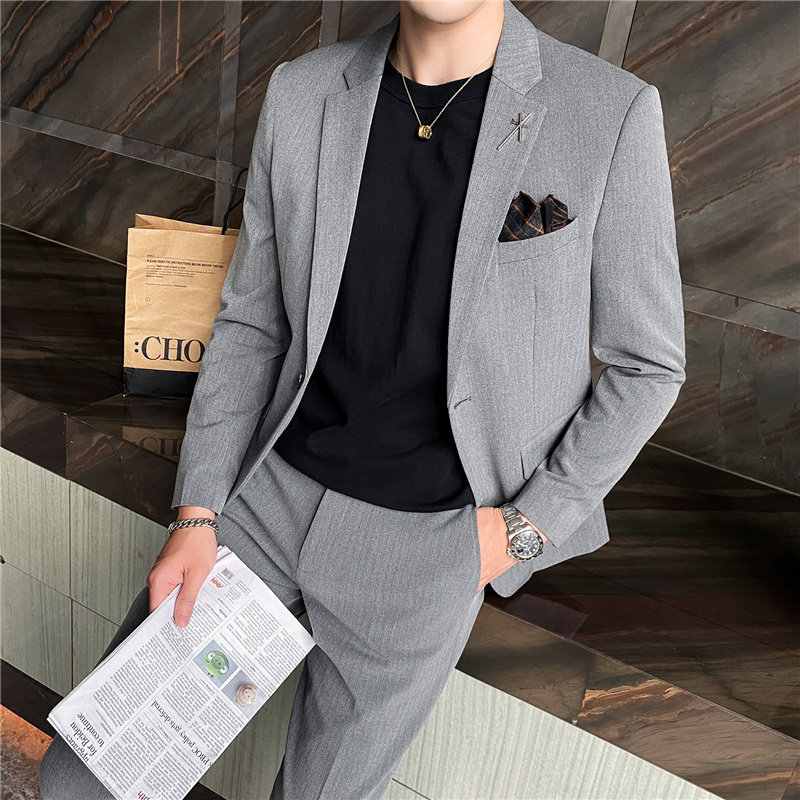 306B-2-LJT055-P2252021春季时尚条纹职业装正装西服两件套装,男装西服套装,星座507A（原星座306B-2）