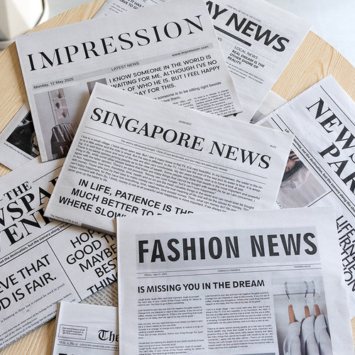ins英文报纸拍照摄影道具