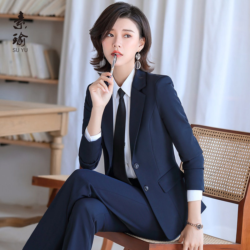 西装套装女大学生面试气质职业正装售楼部酒店工作服西服外套工装