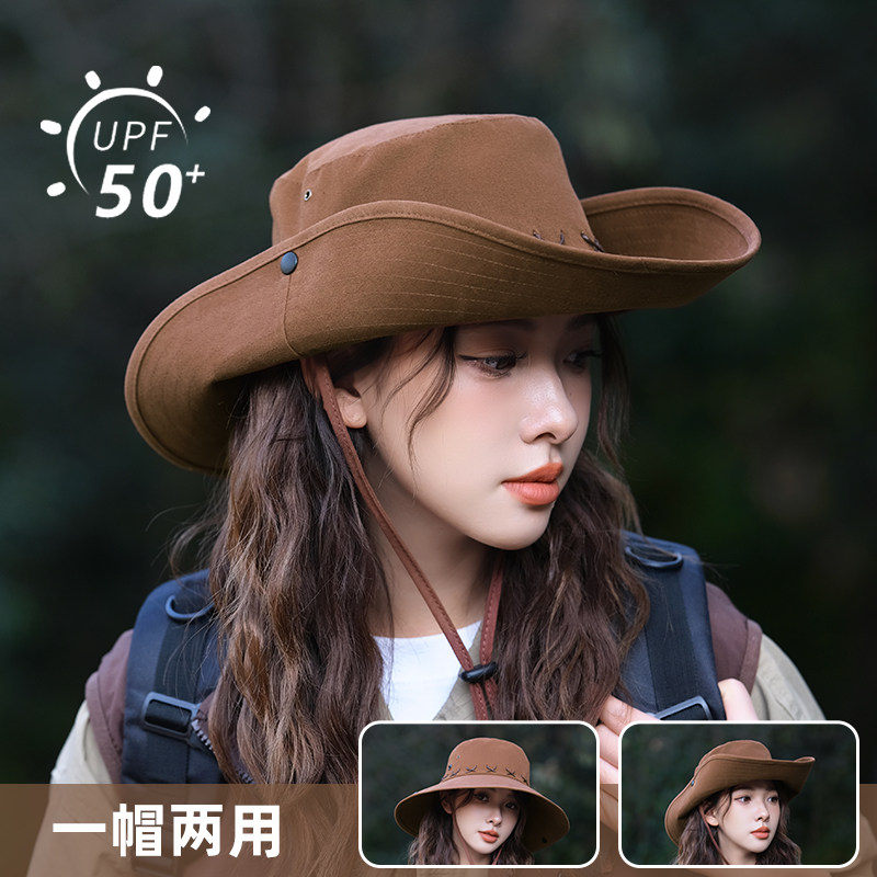 Charn Kiond 日本设计师联名款西部牛仔帽防晒帽女爬山户外渔夫帽,服饰配件/皮带/帽子/围巾,帽子,淘宝优惠券,粉丝福利购,淘宝优惠卷