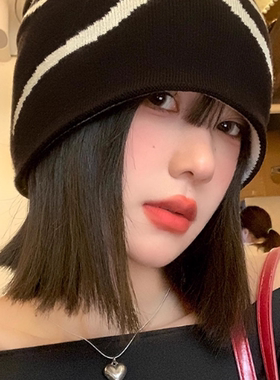 Charn Kiond 日本设计师联名款蝴蝶结针织冷帽女秋冬季百搭包头帽