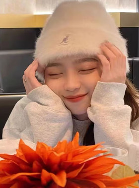 Charn Kiond日本设计师联名款水貂绒针织毛线帽ins秋冬保暖包头帽