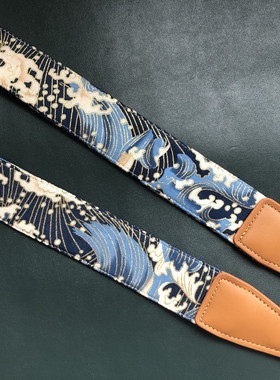 纯手工精致和风海浪通用相机背带腕带微单单反拍立得camera strap