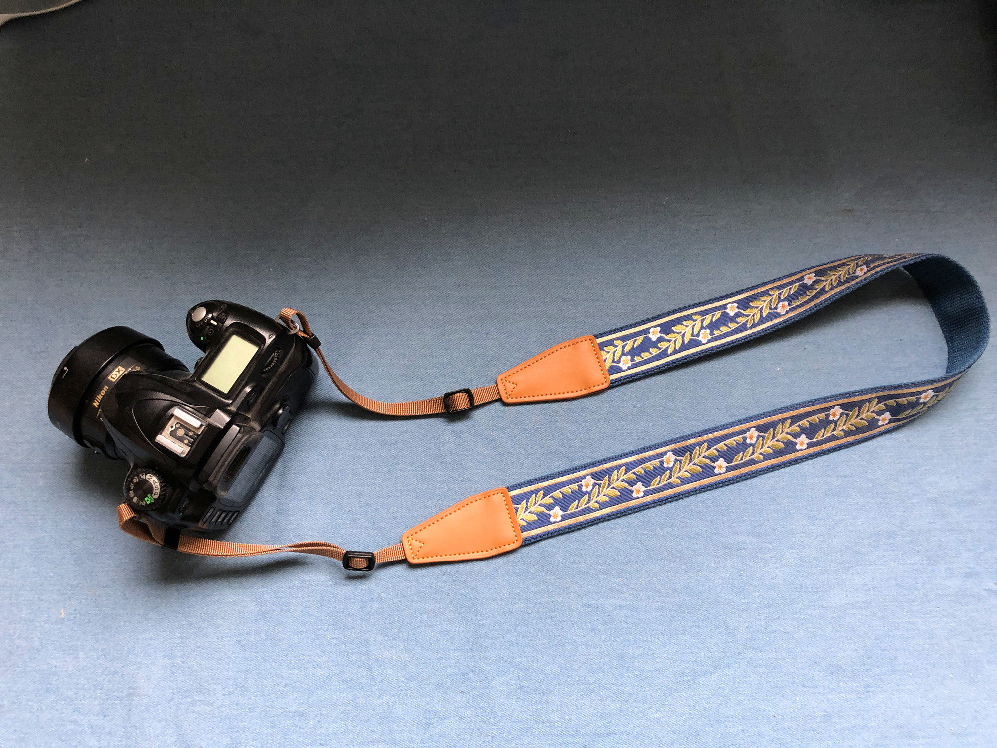 原创纯手工复古兰花草相机背带适用于单反及微单相机