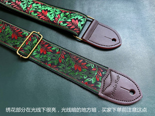 GIGFORU纯手工繁花似锦通用绣花吉他背带贝斯背带GUITAR STRAP