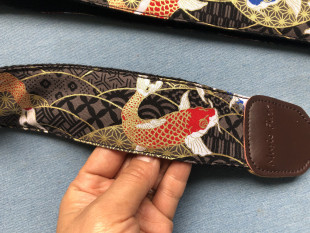 纯手工原创幸运锦鲤和风吉他带含缓冲垫通用吉他背带Guitar strap