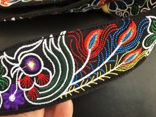 纯手工原创重工刺绣5cm宽通用吉他背带贝斯带 Guitar Straps