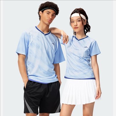 川崎男女款短袖吸汗透气羽毛球服