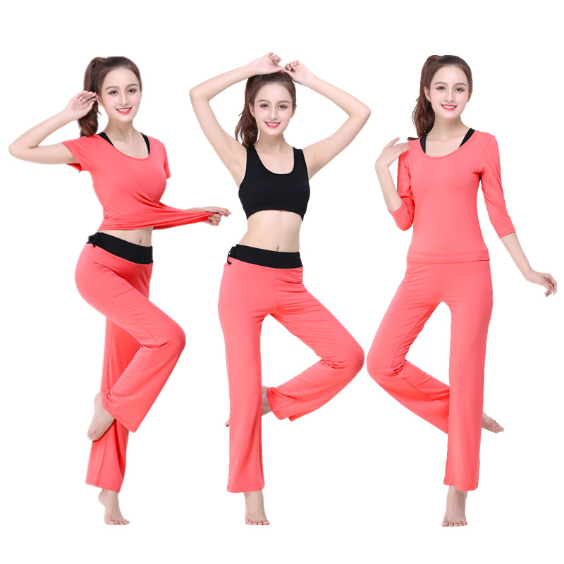 瑜伽舒适套装包邮女性莫代尔显瘦工字背三件套春夏季跑步运动健身