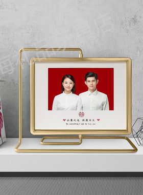 订婚宴摆件风车相框新婚礼物纪恋日礼物照相框摆台金属相框礼品