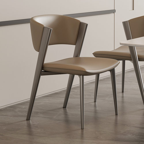 意式轻奢餐椅现代简约家用餐厅椅子设计师梳妆台CC椅半弧靠背椅