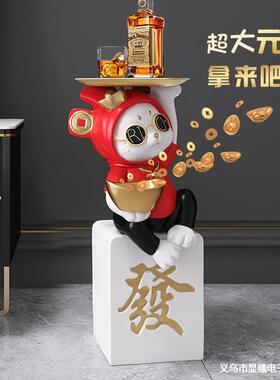 创意招财猫开业礼物大型落地摆件客厅乔迁新居礼品新店迎宾装饰品