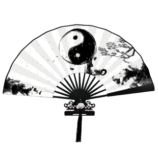 宣纸折扇中国风古风茅山道士太极图创意礼品来图定制逍遥游绢扇子