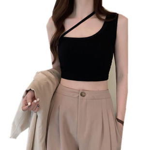 针织吊带背心女裹胸西装内搭带胸垫一体美背内衣外穿打底抹胸上衣