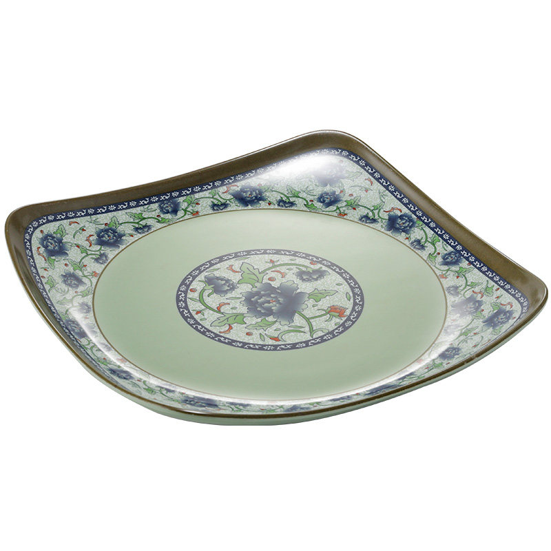 极速密胺盘子仿瓷青花塑料凉菜碟子E饭店四方炒菜盘餐厅盖浇饭盘,餐饮具,盘,淘宝优惠券,粉丝福利购,淘宝优惠卷