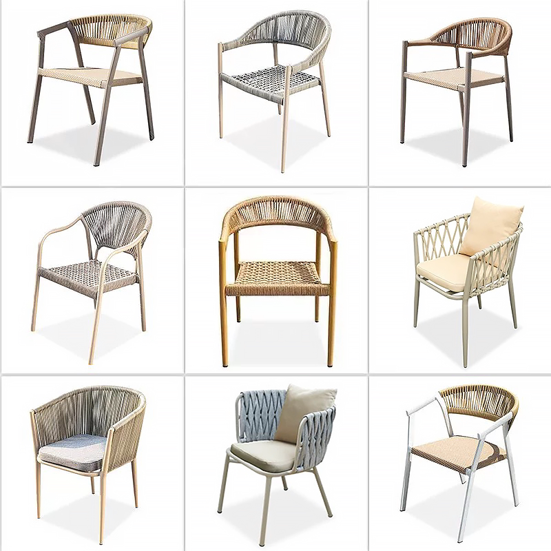 唯美花园简约休闲藤编高背椅子