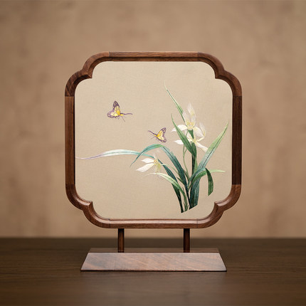 苏州刺绣摆件国风手工双面绣装饰摆台绣美工艺纪念礼品中式伴手礼