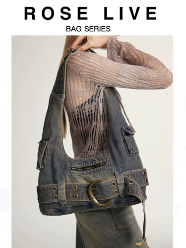 Ретро сумка на одно плечо, джинсовый вместительный и большой шоппер, сумка через плечо