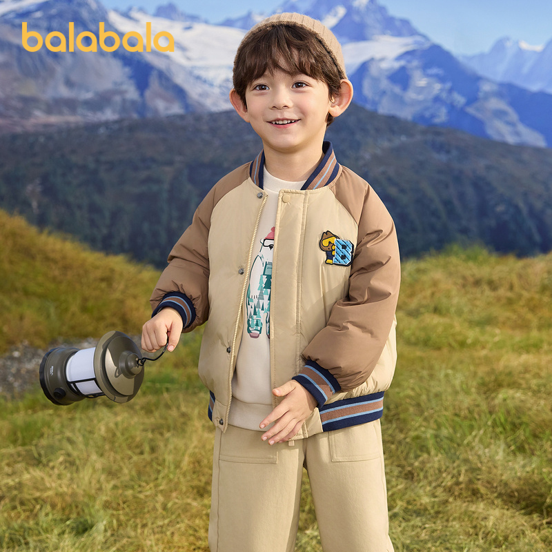 巴拉巴拉羽绒服男童学院棒球外套