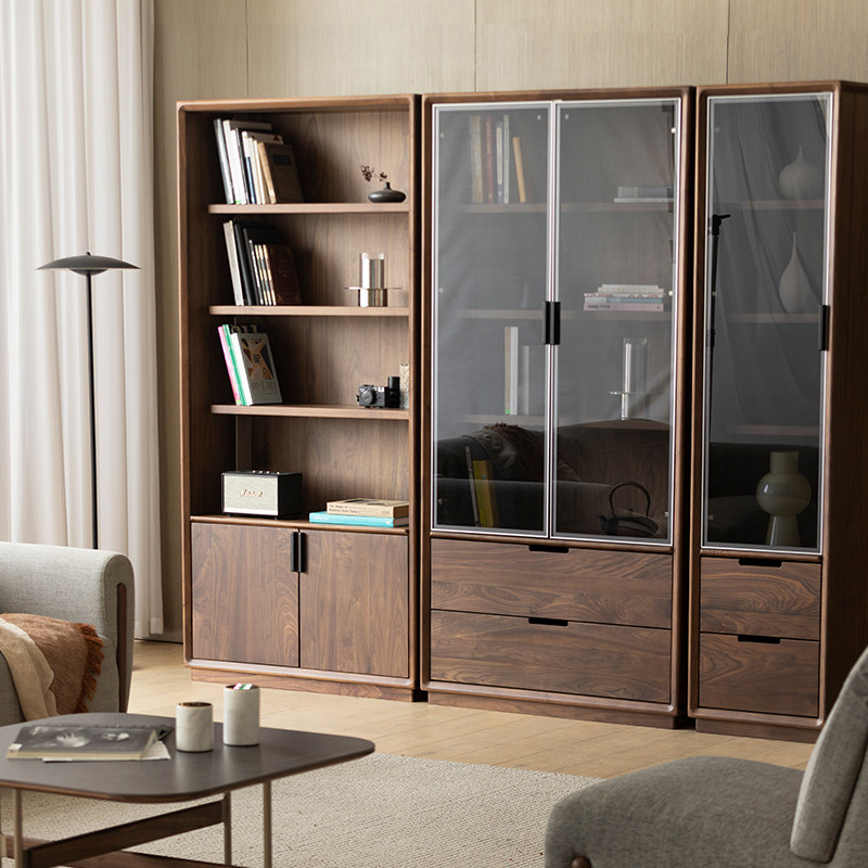 和山书柜 致家家居 |新中式实木玻璃门组合书柜满墙柜书房储物柜,住宅家具,组合书柜,淘宝优惠券,粉丝福利购,淘宝优惠卷