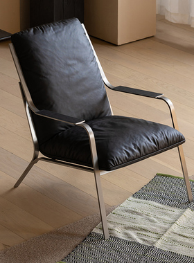 里安休闲椅 致家家居 |设计师单人沙发椅轻奢高端真皮休闲椅客厅