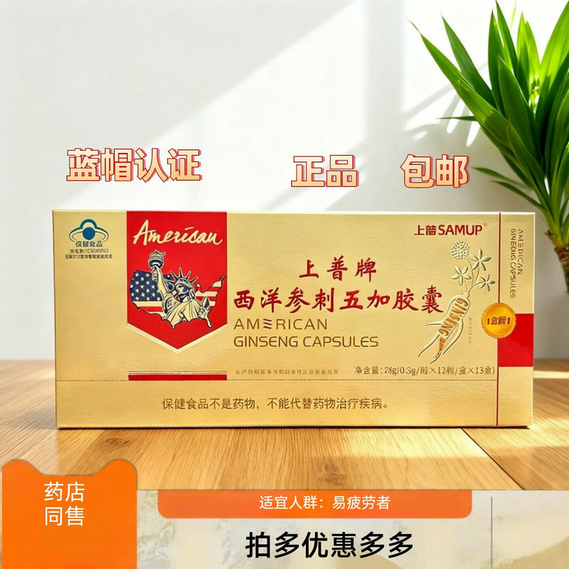 上普牌西洋参刺五加胶囊13小盒条装中老年保健食品易疲劳者软胶囊