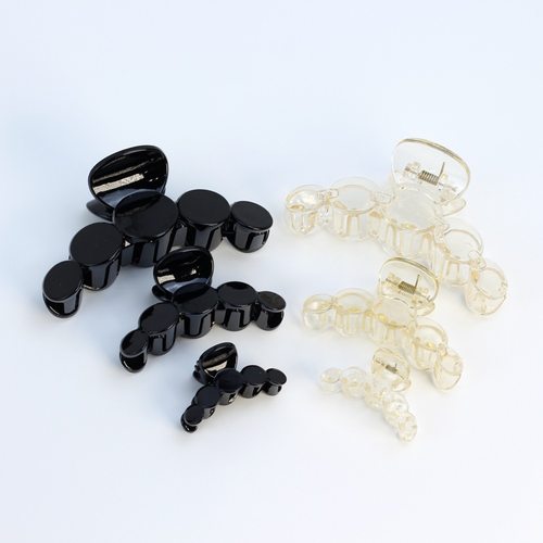 韩版香槟发夹五圆抓夹黑色马尾夹发抓盘发卡女发饰品配件diy材料